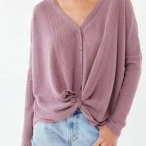 Out From Under by UO Urban Outfitters Soft Thermal Button Front Top